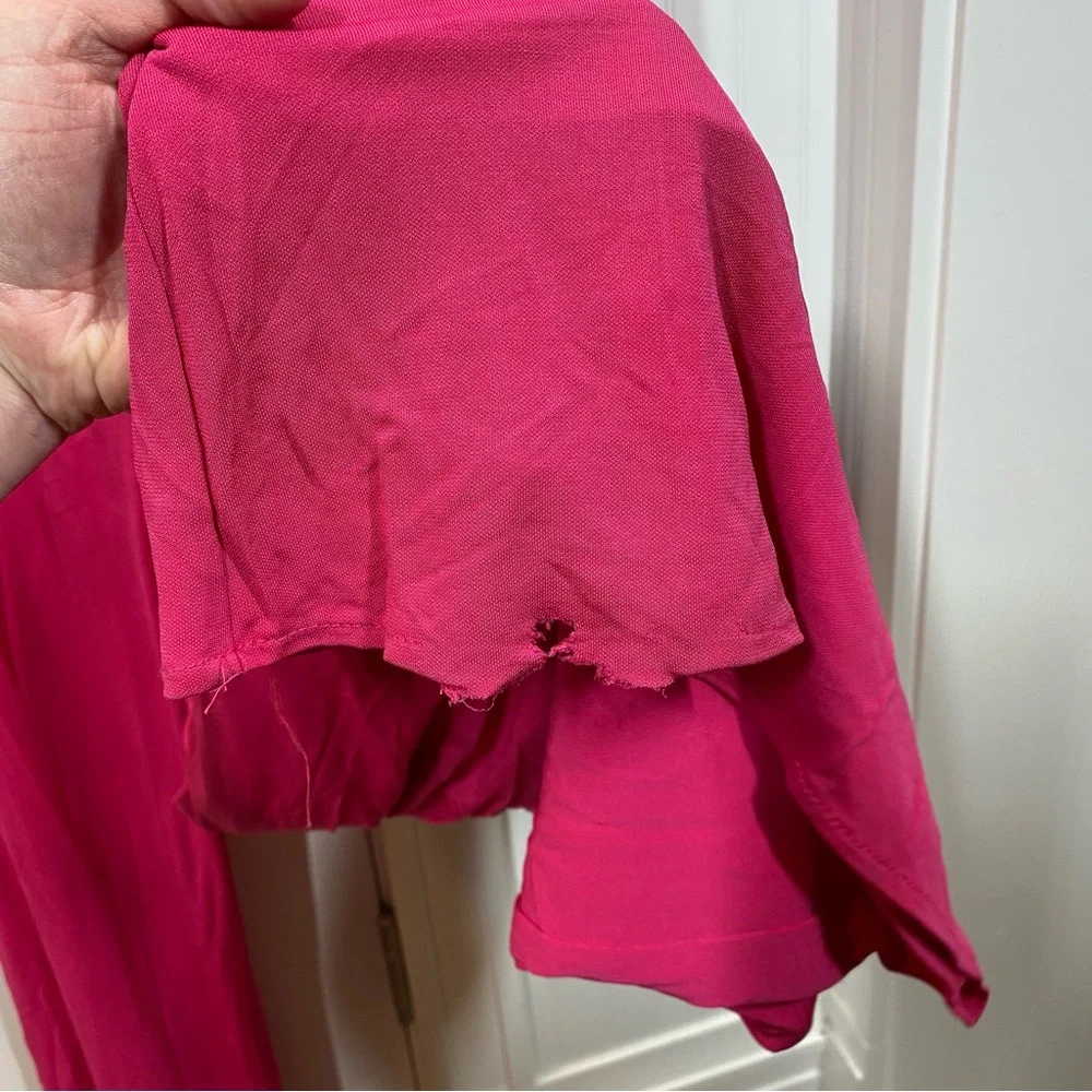 Halston Randi Jersey Twist Jumpsuit Wide Leg Sz 16 Pink Formal‎ Cocktail Wedding